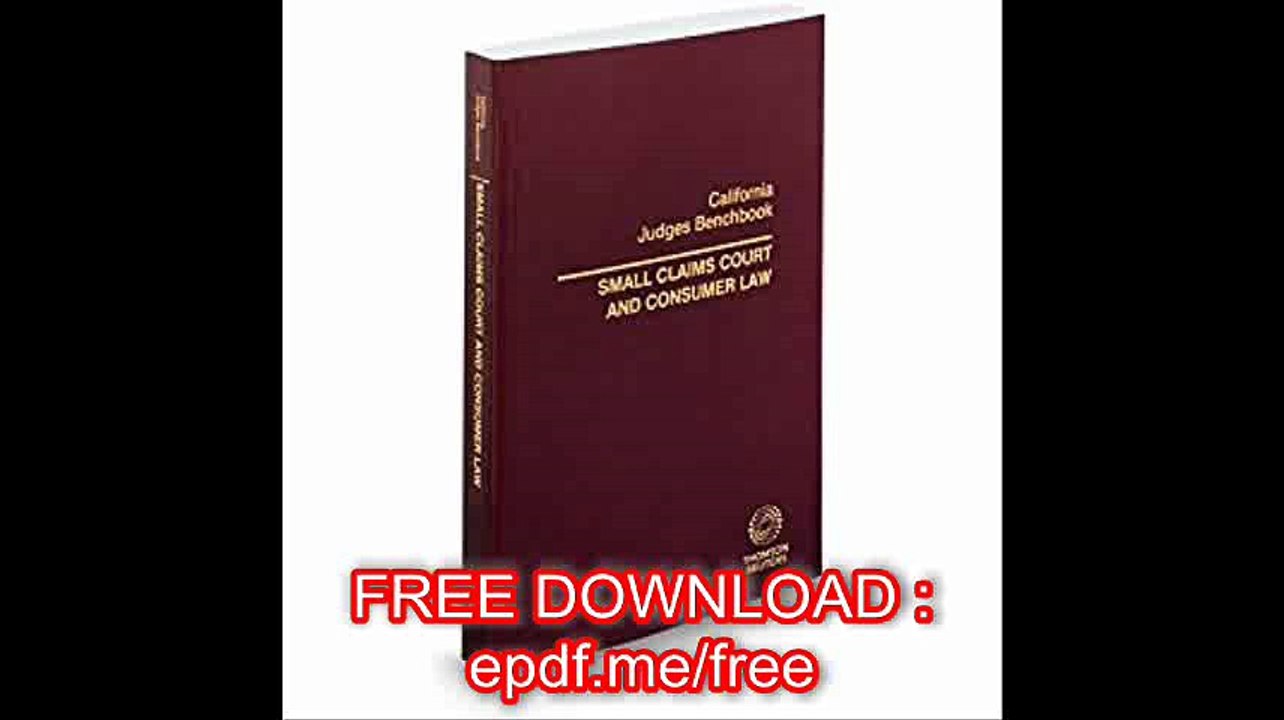 California Judges Benchbook Small Claims Court And Consumer Law