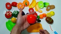 Learn names of fruits and vegetables efficiently with toy velcro cutting fruits and vegetables