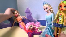 Barbie Play Doh Mermaid Doll | Elsa, Bubbleisha Shoppie and AppleJack MLP Mermaid Tails