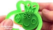 Learn Colors Play Doh Strawberry with Peppa Pig Disney Cars Butterfly Elephant Frog Paw Patrol Molds