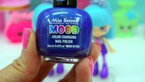 Color Changing Nail Polish Painting Shopkins Happy Places Shoppies Doll - DIY Craft Video