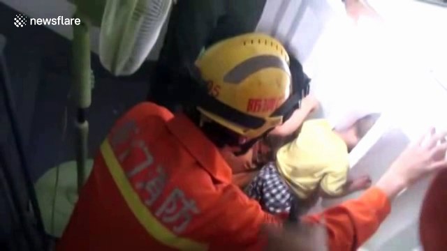 Firefighters rescue boy with head stuck in bannisters