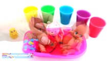 Baby Doll Bathtime Clay Slime Surprise Frozen Inside Out Mickey Mouse RainbowLearning