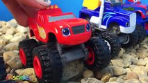 CAMIÓNES MONSTRUO - CARRERA DE OBSTACULOS CON BLAZE CRUSHER RAYO MCQUEEN Y MATTE DISNEY PIXAR CARS