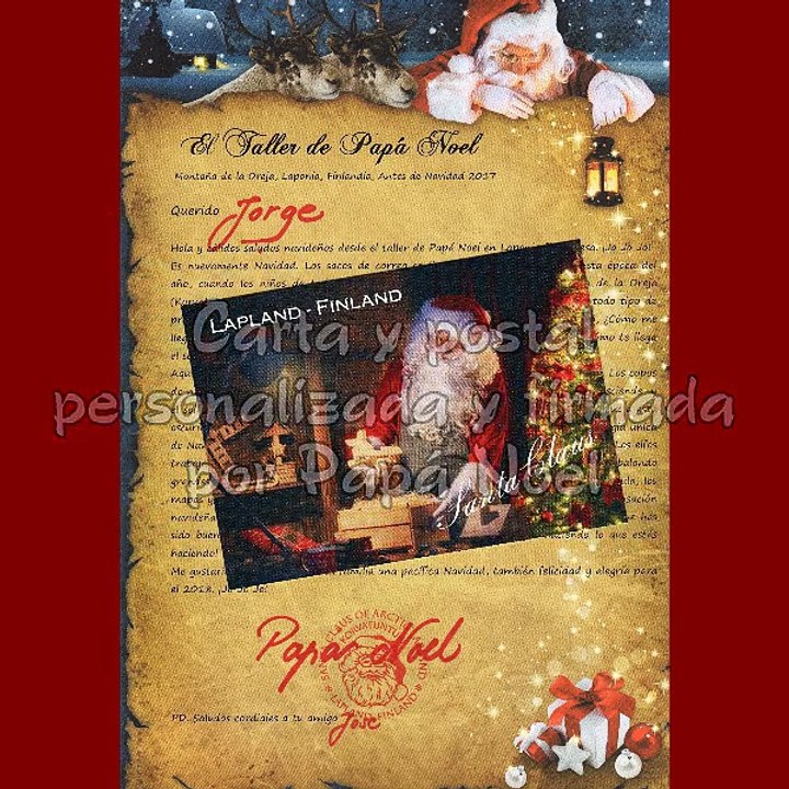 Ordena la carta personalizada y hecha a mano de Papá Noel 2017