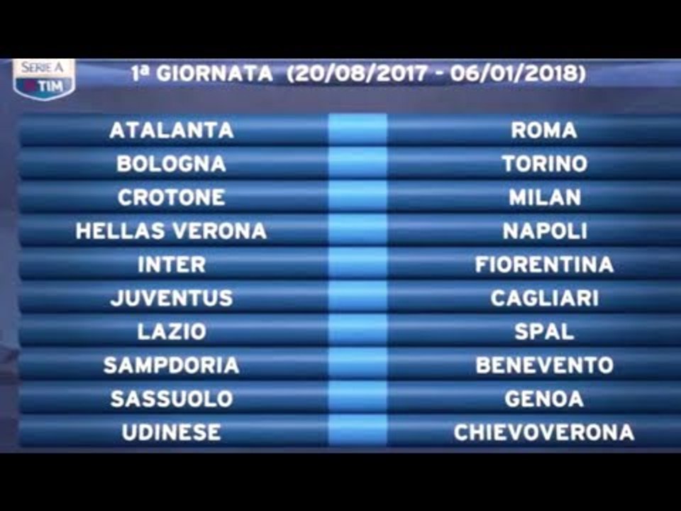 Napoli - Serie A 2017-2018, il calendario degli azzurri (27.07.17)