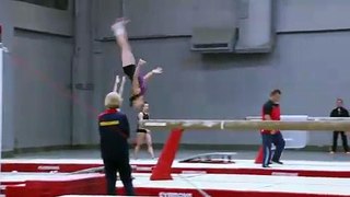 Girl gymnast. Look  the flexibility