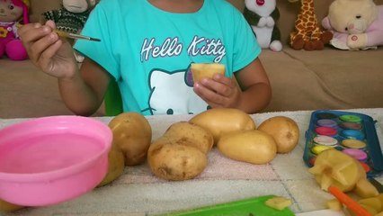 Patates  baskısı yaptık Daha doğrusu yapmaya çalıştık)))  ay yıldız kelebek