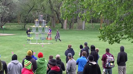 The Disc Golf Basket Pyramid Shot