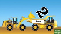 Wheel Loaders & Dump Trucks Teaching Numbers 1 to 10 - Learning Number Counting for Kids