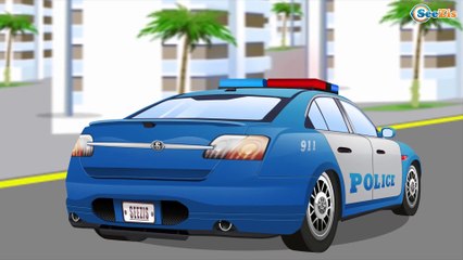 Cars for Kids The Ambulance and The Police Car in the City Emergency Vehicles Cartoon for children