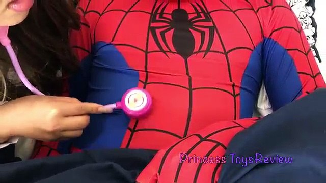 Doc McStuffins Sick Tummy Ache Checkup Gives Needle & Check up Shot Prank Princess ToysReview