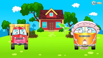 El Camión es Rojo y Sus Amigos infantiles - La zona de construcción - Carritos Para Niños