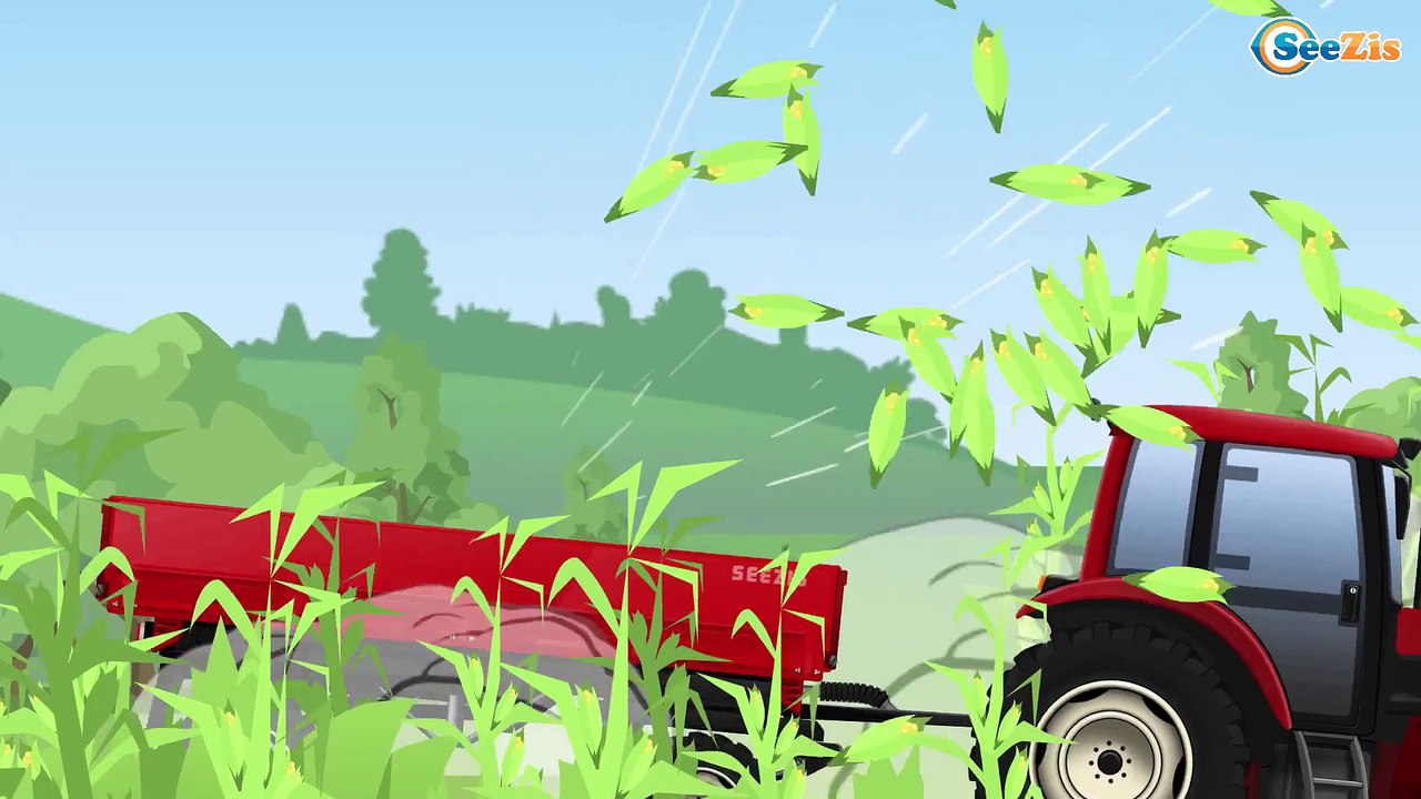 El Tractor y La Excavadora para bebés y niños - Camiones grandes en la ciudad - Colores en Español