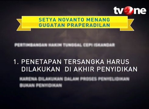 Pertimbangan Hakim Putus Gugatan Praperadilan Setya Novanto