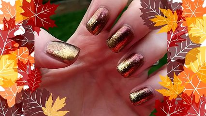 Easy Fall Nail Art Tutorial - Glitter Gradient