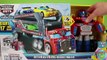 Transformers Rescue Bots Optimus Prime Rescue Trailer Hauls Chase Bumblebee Blades & Heatwave