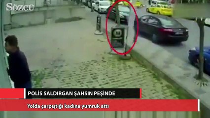 Video herunterladen: Çatalca’da bir erkek, yolda yürürken çarpıştığı kadına yumruk attı