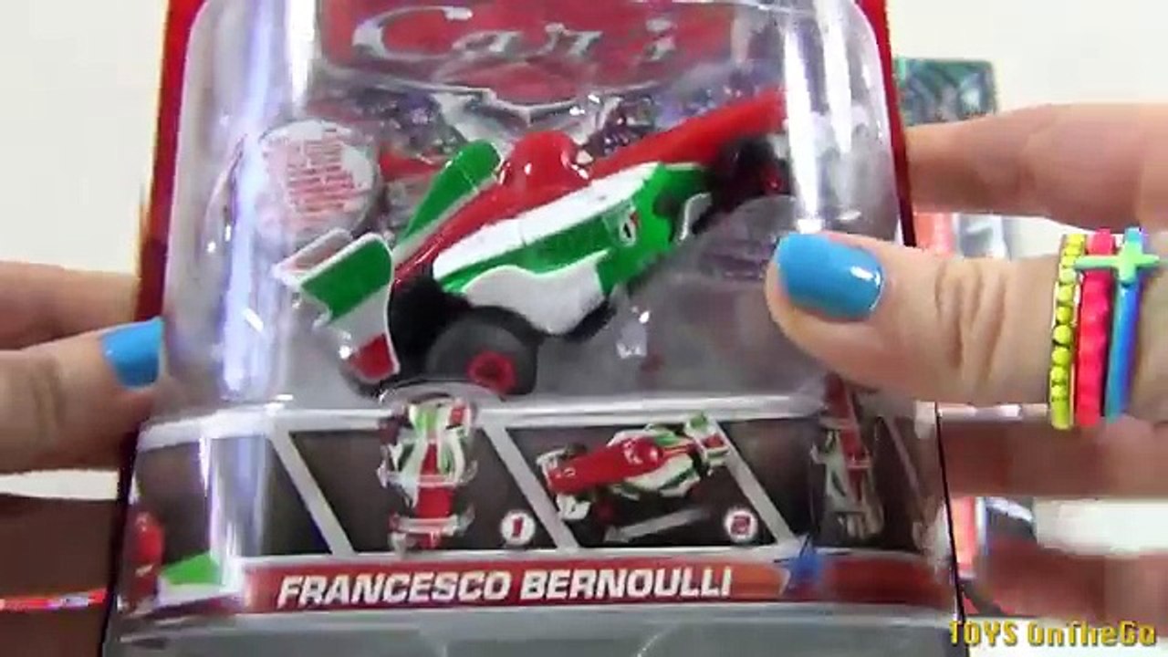 Disney Pixar Cars 2 Stunt Racers Lightning McQueen, Mater, Francesco Bernoulli n Jeff Gorvette