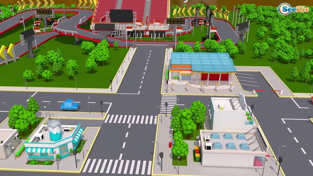 Bulldozer & Giant Excavator Real Diggers 3D Kids Cartoon Construction Vehicles Cars & Trucks Stories