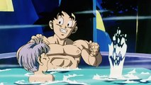 Goku bañandose con Goten y Trunks
