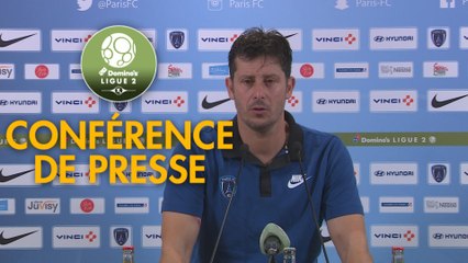 Conférence de presse Paris FC - Nîmes Olympique (2-1) : Fabien MERCADAL (PFC) - Bernard BLAQUART (NIMES) - 2017/2018