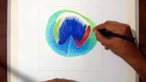 Drawing a peacock feather -- step by step tutorial -- prismacolor pencils