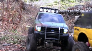 Team Tamiya F-350 head into the swamps of Kananaskis Scale Town - RC CWR