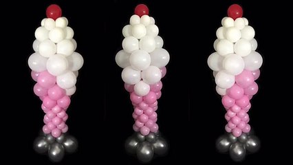 Ice Cream Sundae Balloon Decoration Tutorial