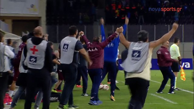 6η ΑΕΛ-ΠΑΟΚ 1-1 2017-18 Ο Φυντάνης πανηγύρισε μαζί με τον Κούγια (Novasports)