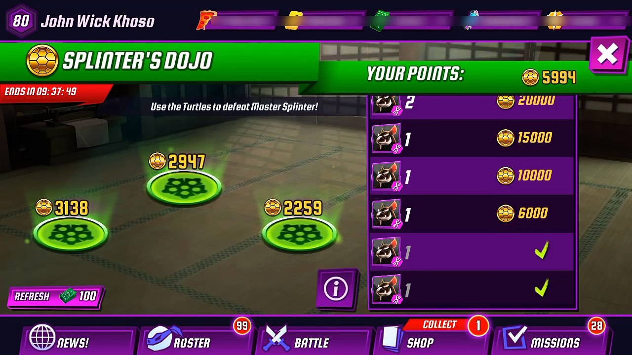 ALL New Turtles Vs Splinter - Ninja Turtles Legends