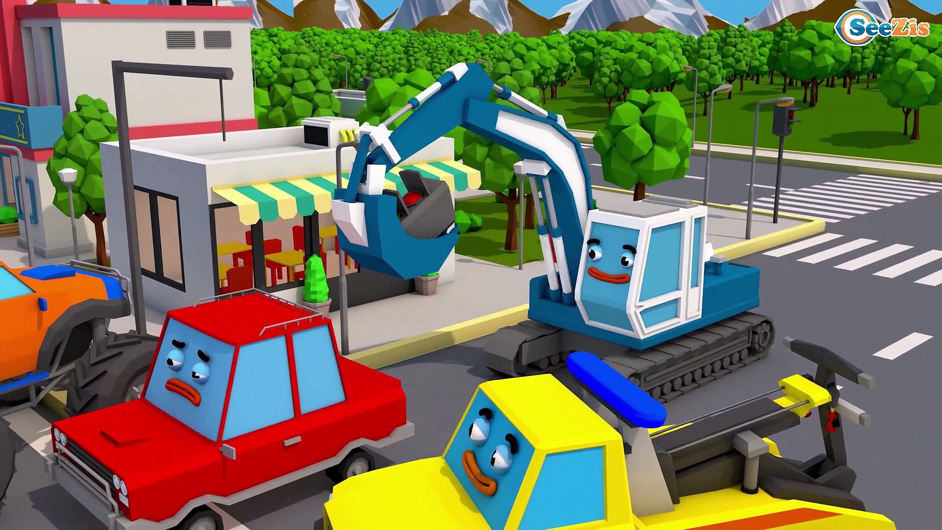 9 pçs crianças dos desenhos animados trator fazenda caminhão do