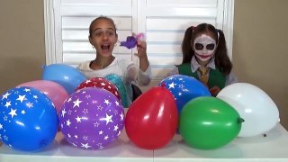 JOKER GIRL VS FROZEN ELSA Balloon Pop KINDER SURPRISE EGGS Kids TOYS TO SEE PART 1
