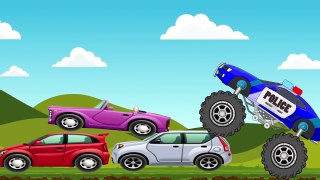 Police cars and a hot race for criminals – learn vehicles - videos compilation for toddlers kids