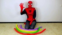 Rainbow Balloons Spider man Collection Learn Colours Balloon Finger Nursery Compilation kid song