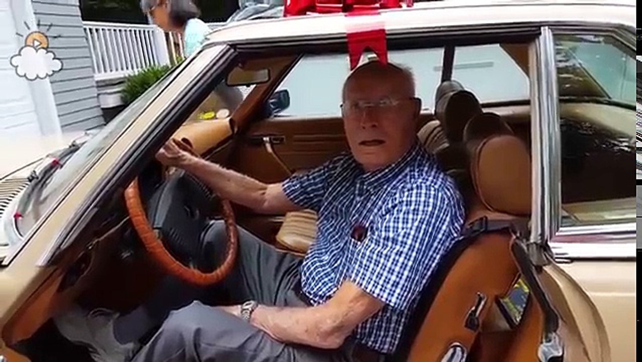 Grandpa Thinks Granddaughters Birthday Is The Big Event, Then They Lead Him To The Front Y