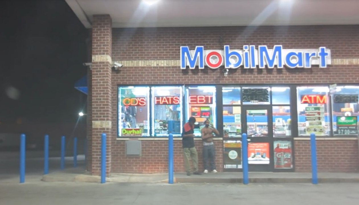 YOUNG DETROIT GUYS GETTING DRUNK AT GAS STATION  NIGHTTIME SCENES