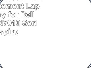 6 Cell 1110V4400mAhLiion Replacement Laptop Battery for Dell Inspiron N7010 Series