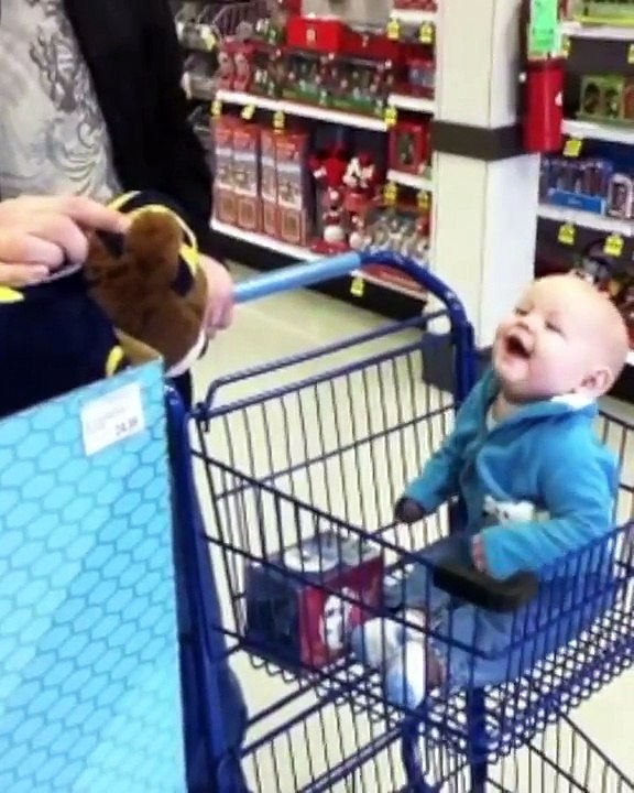 Funny little baby doing shopping compilation