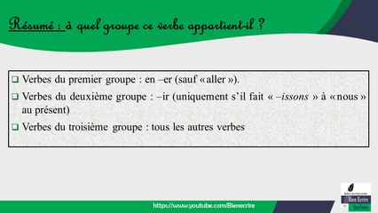 Les groupes de verbe : 1er, 2e, 3e