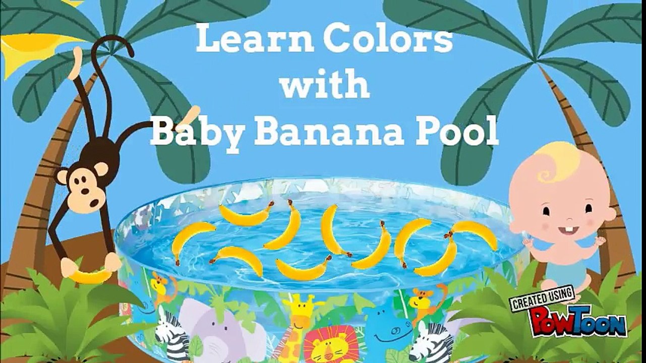 Learn Colors with Baby Banana Pool for Children Finger Family Nursery Rhymes Song for Kids Colors