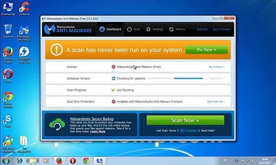 Удалить вирусы с компьютера антивирусом Malwarebytes