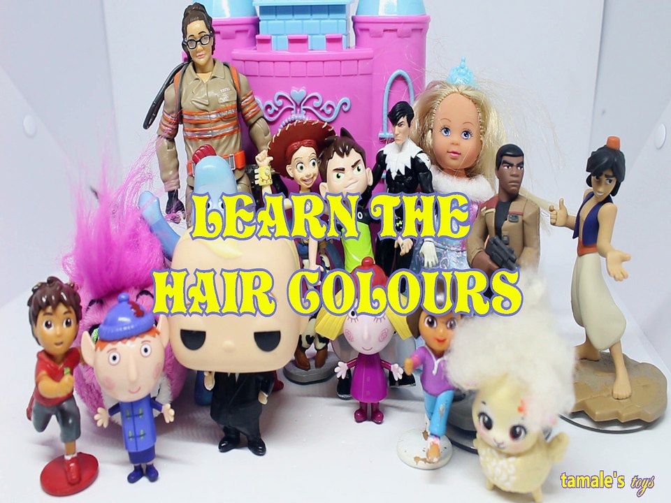 LEARN THE HAIR COLOURS|BABY DOLLS TOYS PLAY+ DIEGO,BEN,SOPHIE,ABBY YATES,IGGLEPIGGLE,BOSS BABY,JESSIE,BEN 10,HOLLY,DORA