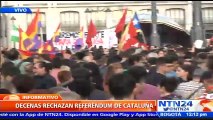 Manifestantes a favor y en contra del referendo independentista de Cataluña se han congregado en las calles de Madrid para protestar
