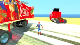 COCA COLA TRUCK with Spiderman Cartoon McQueen for Kids Nursery Rhymes Songs for Children
