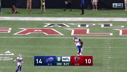 Micah Hyde GETS UP to pick off deep heave by Matt Ryan