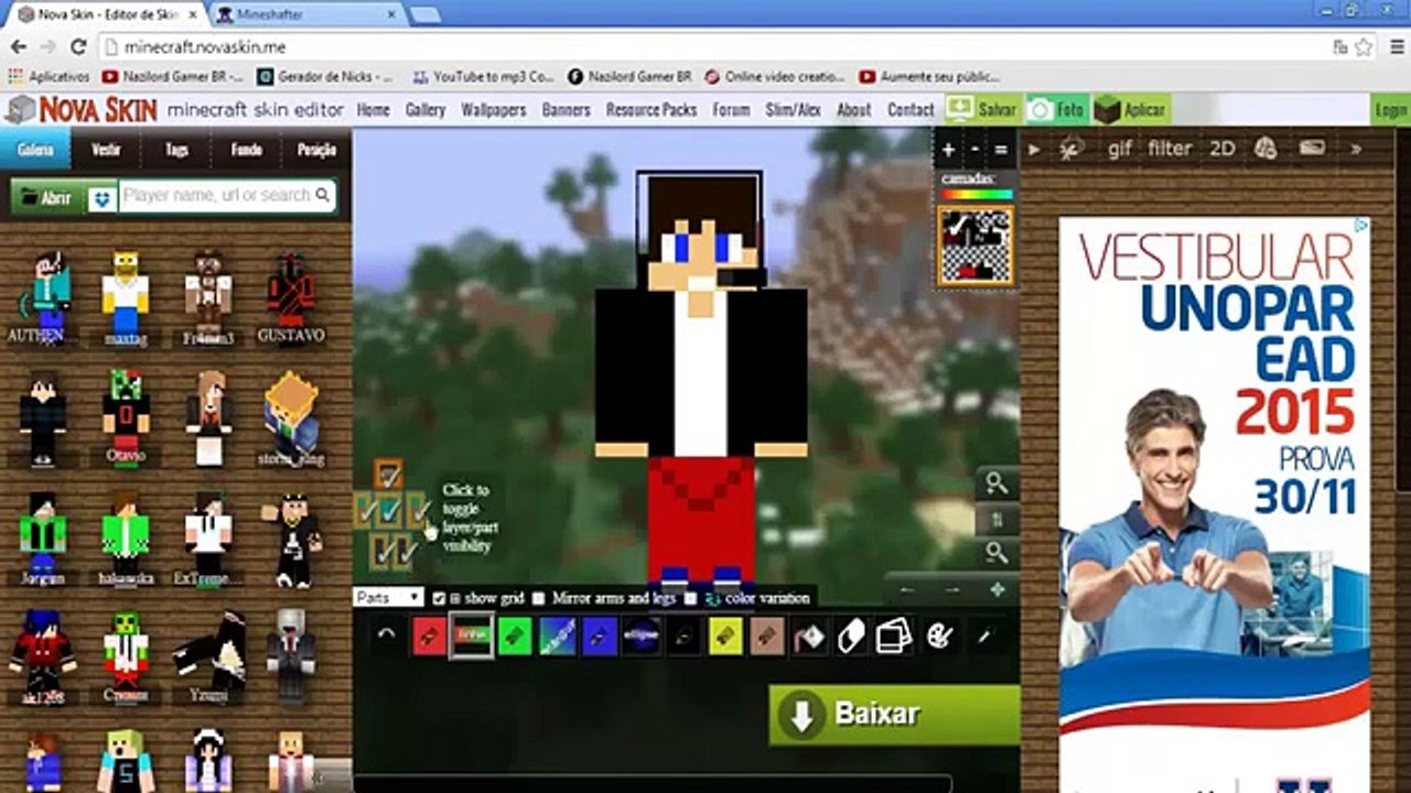 Como Baixar e Instalar o Mineshafter [Colocar Skin] - (OLHEM A DESCRIÇÃO)