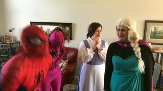 Little Spidergirl Flushes iPhone Down Toilet Elsa Spiderman Superhero Kid Movie In Real Life In 4K