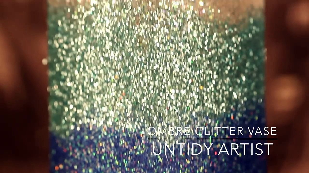 DIY Tutorial On How To Make Home Decor Ombre Glitter Vases