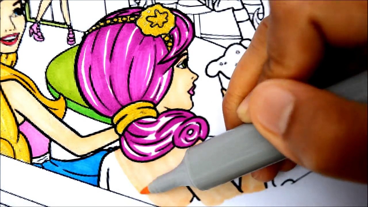 Barbie and Friends Coloring Book Pages Sparkle Barbie Kids Fun Art Disney Brilliant Color Show